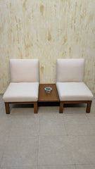 Solid Teak Wood Accent Chair Set