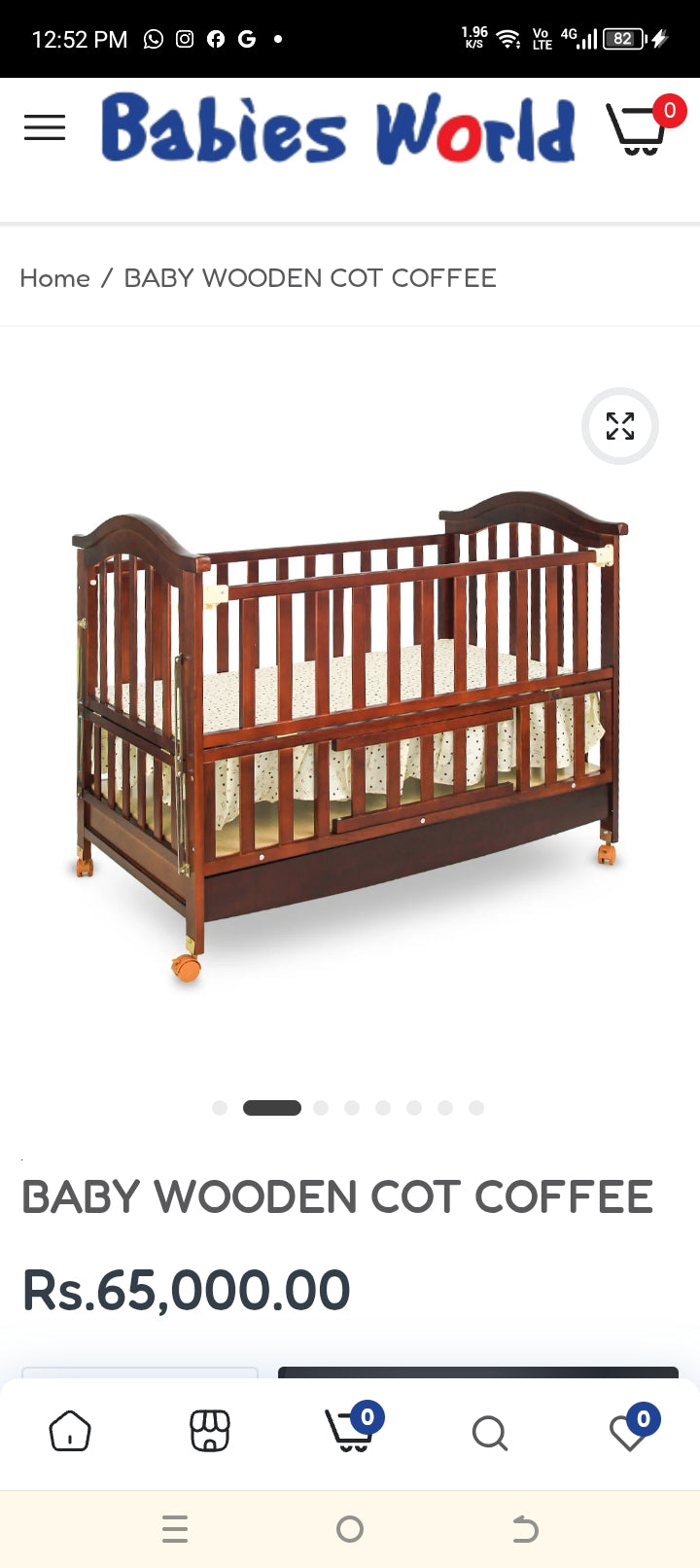 Imported Babies World Baby Cot with Mattress