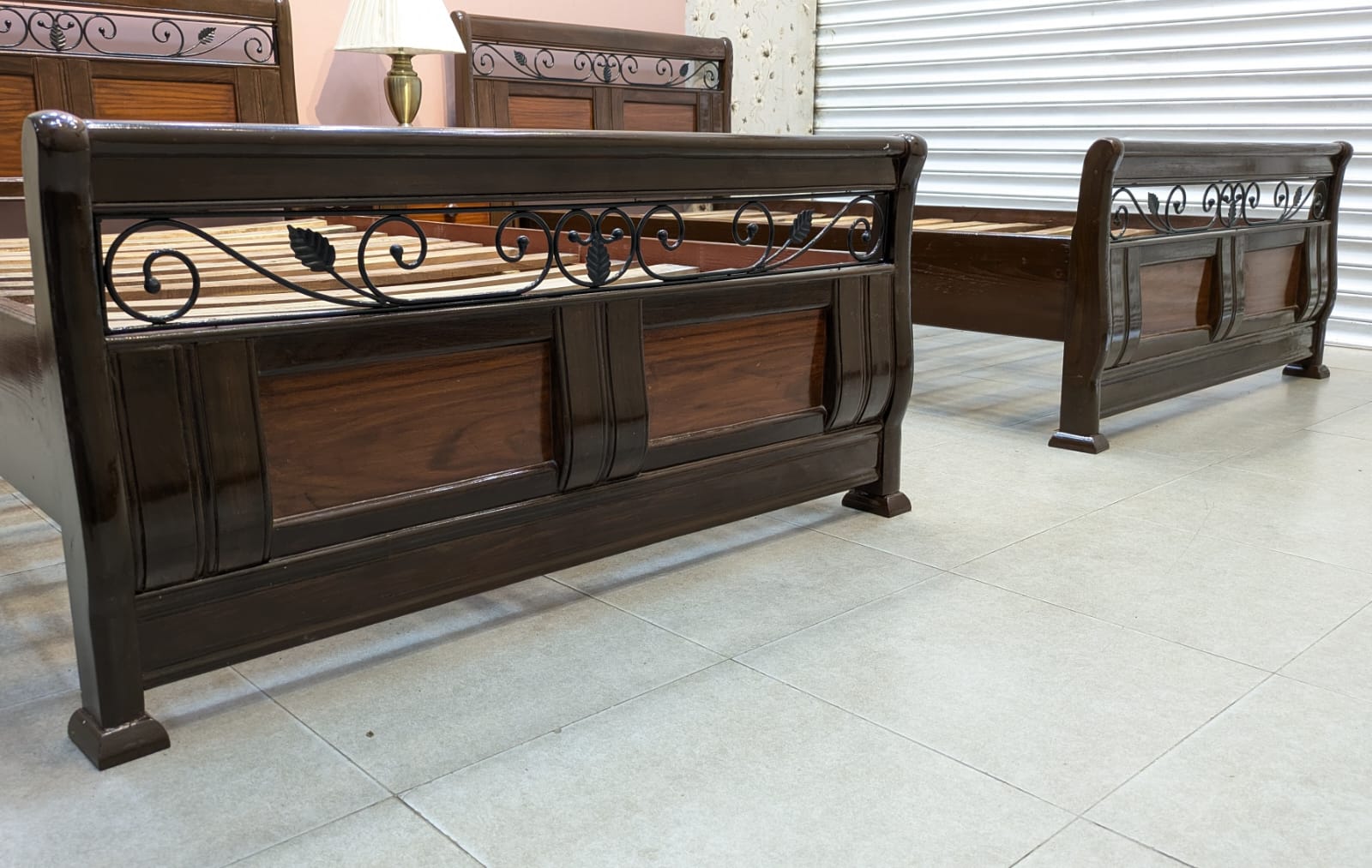 Solid Sheesham Wood pair Of Single Bed