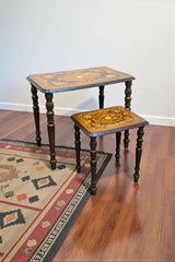 🔥Antique Imported Italian🔥 Nesting Wooden Modern Marquetry Classic Table