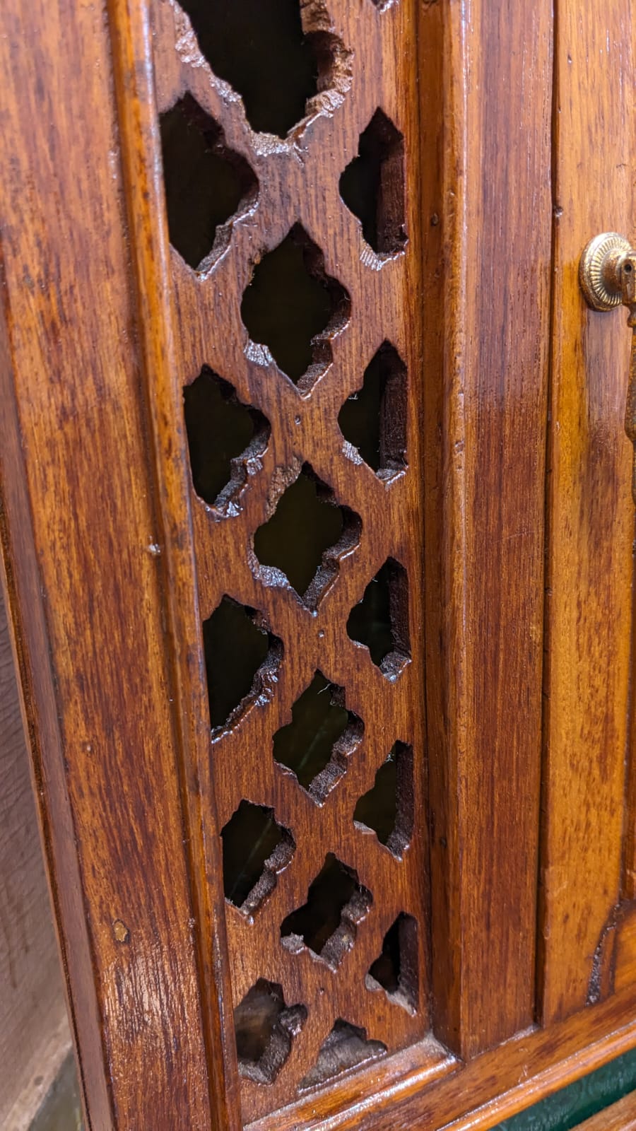 Antique Pure Burma Teak Wood Display Corner