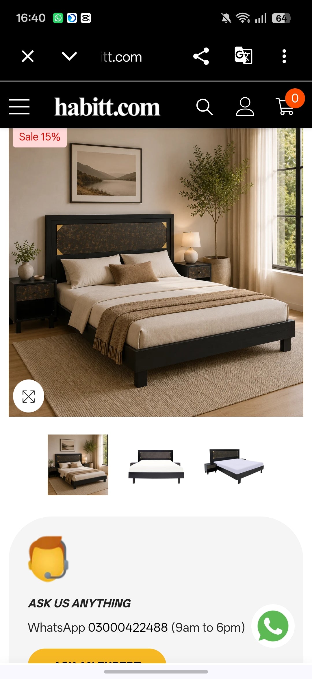 King Size Bed With 2 Side Table