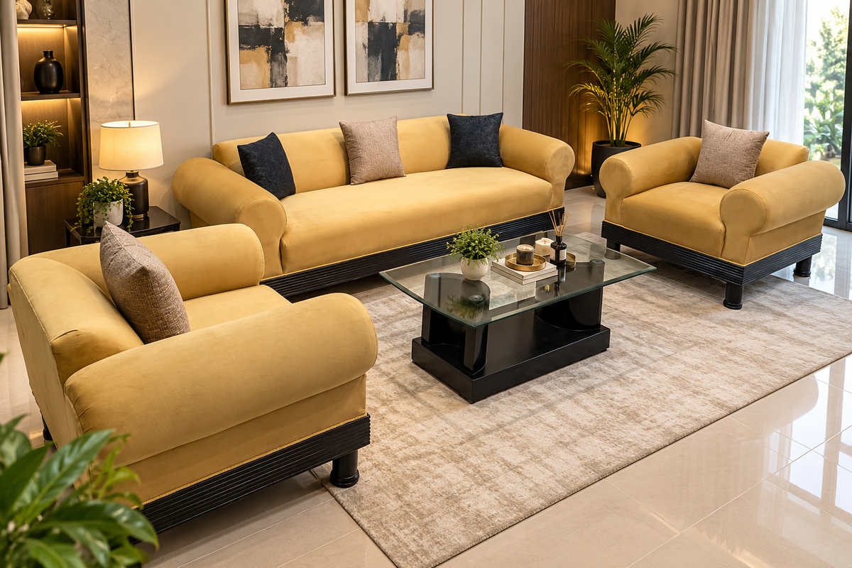 Kalamkaar Furniture – Premium 5 Seater Sofa Set