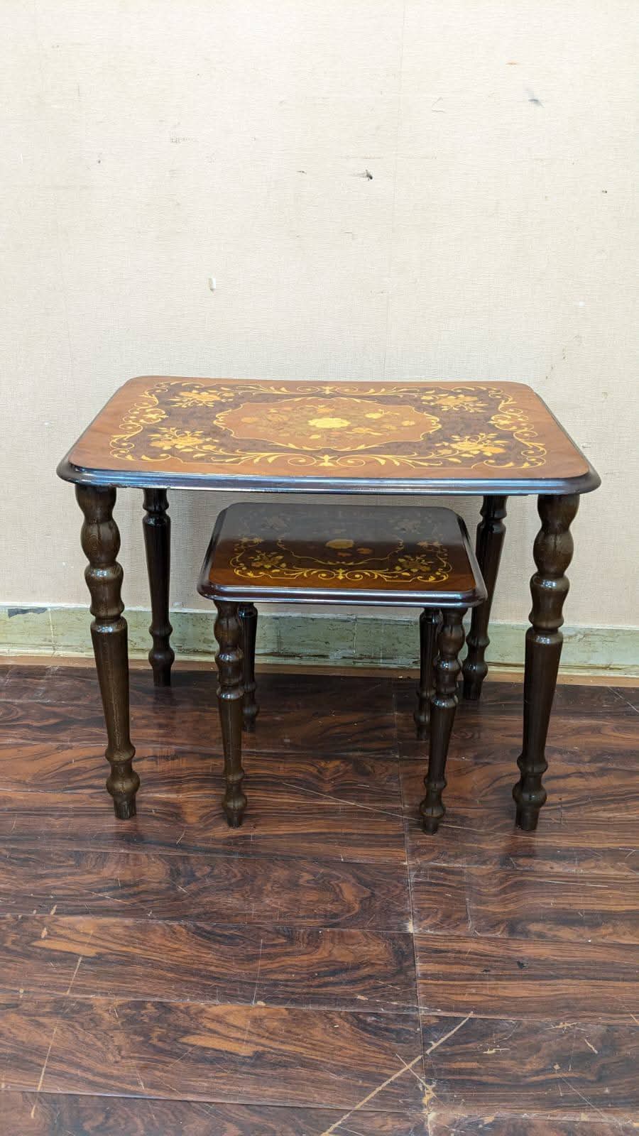 🔥Antique Imported Italian🔥 Nesting Wooden Modern Marquetry Classic Table