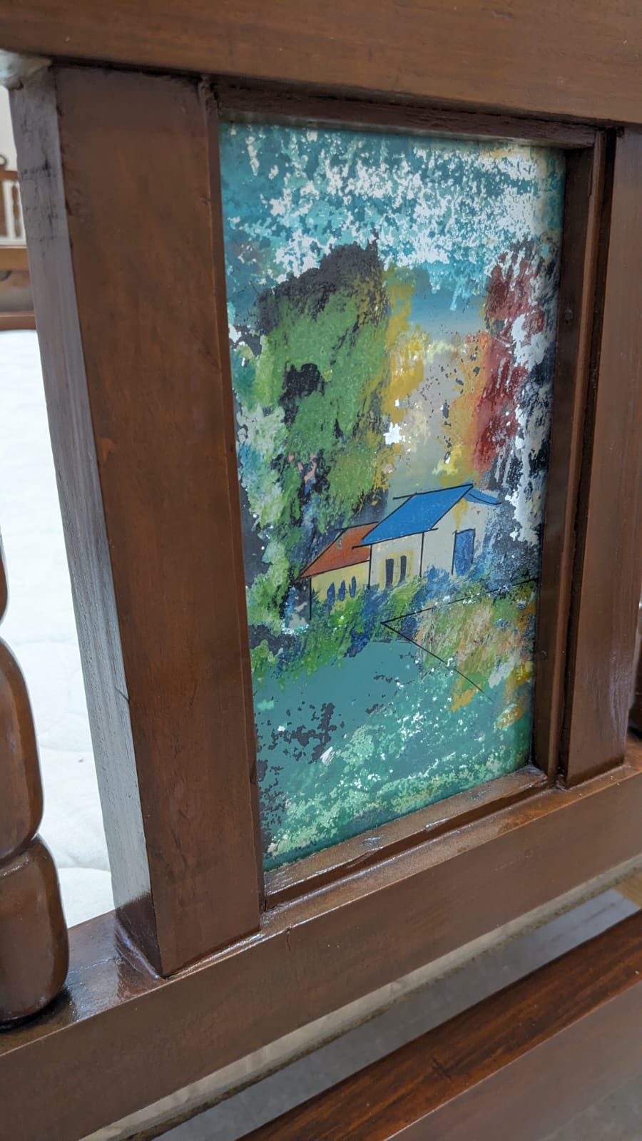 Antique 100% Solid Burma Teak Wood Twin Size Bed with Dura Luxury Foam Mattress