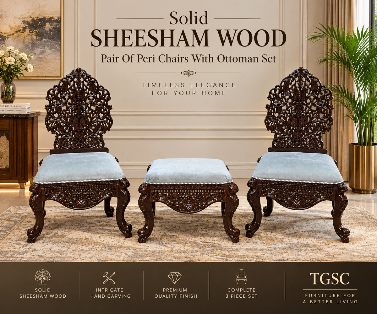 Pair Of Peri Chairs With Ottoman Set