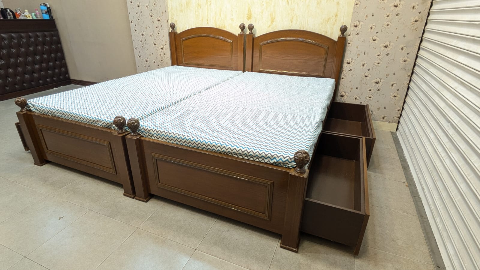 Pair Of Single Bed With Storage Drawers