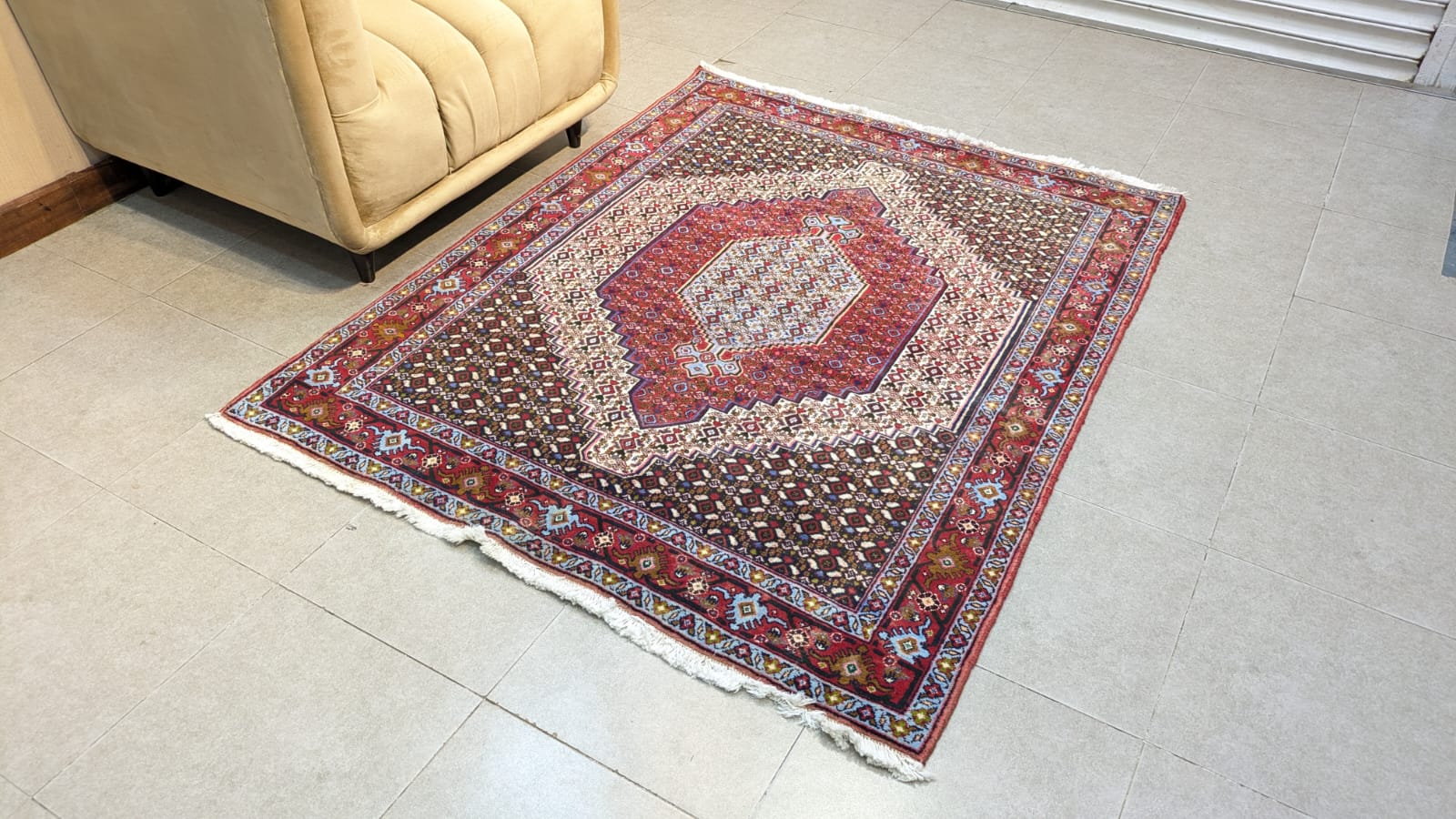 Vintage Persian Bidjar Hand Knotted Carpet