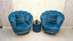 BEAUTIFUL PAIR OF ACCENT CHAIRS WITH MATCHING TABLE