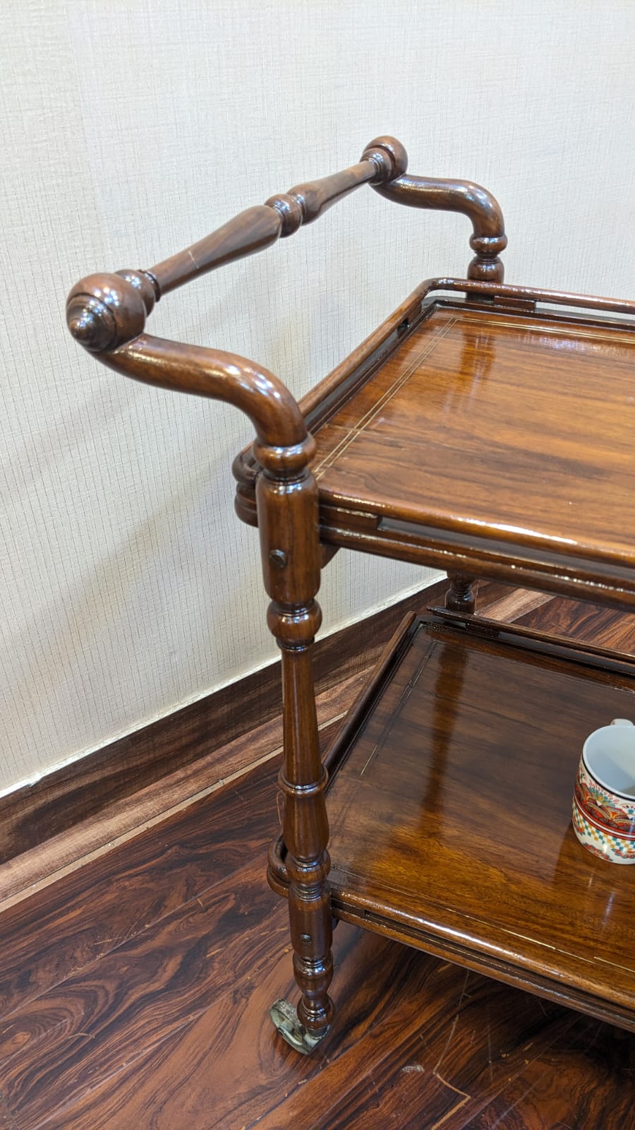 Solid Sheesham Wood Serving Cart