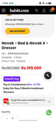 Habitt Novak King Size Bed Set