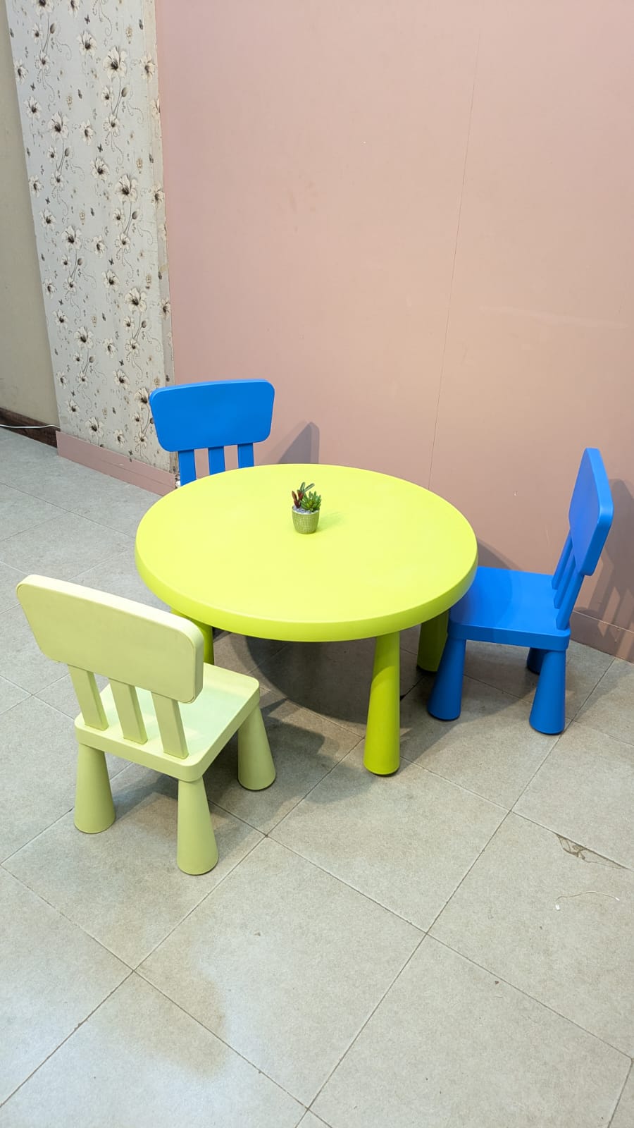 IMPORTED IKEA MAMMUT KIDS TABLE & CHAIRS SET