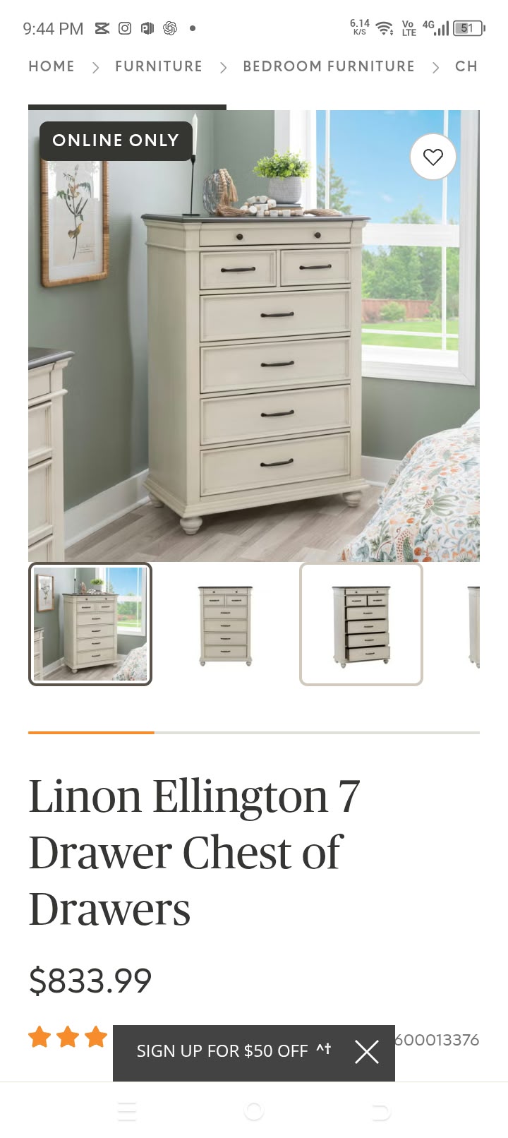 Imported American Ashley Furniture Chest Of drawers