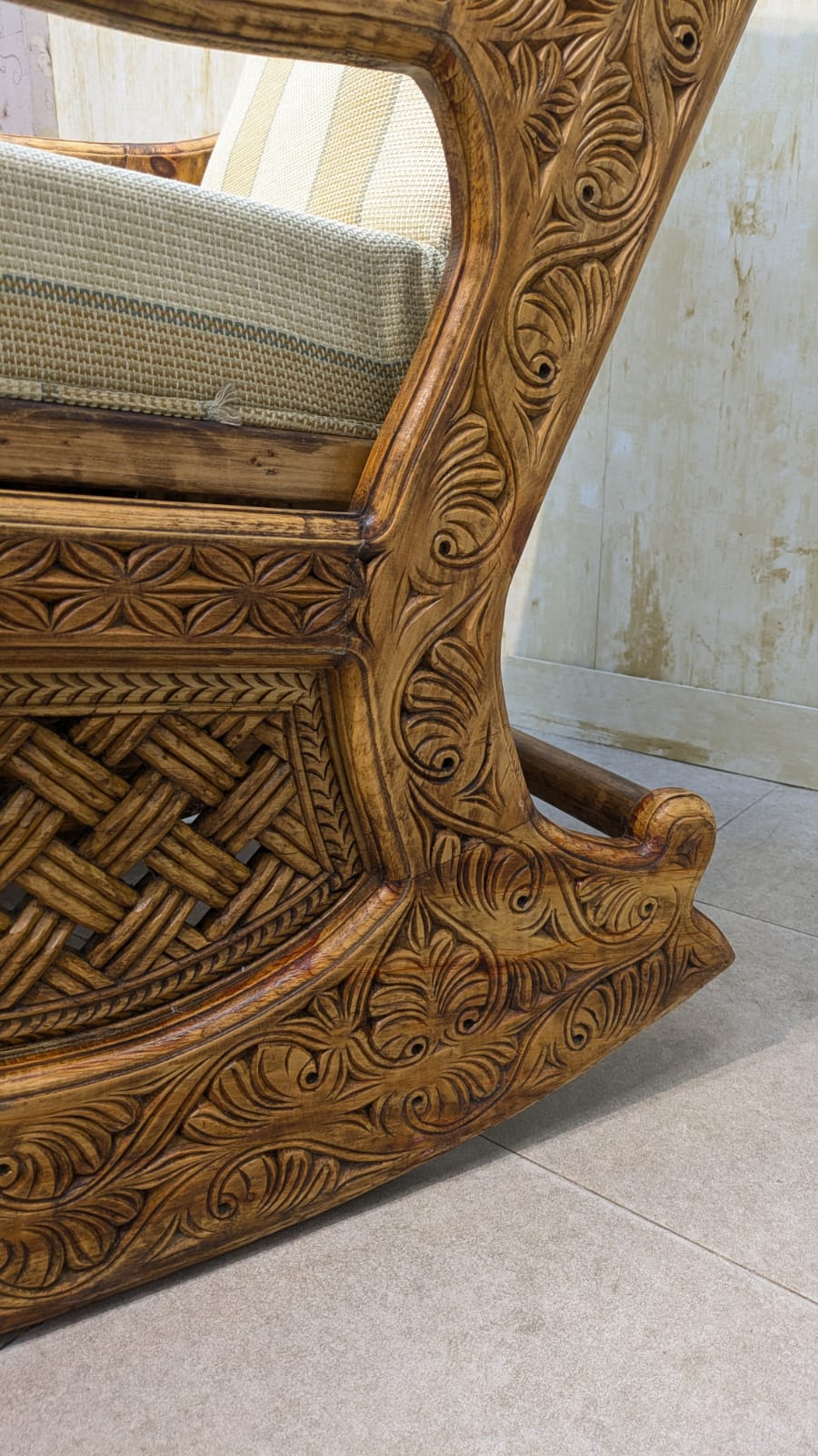 Solid Diyar Wood Rocking Chair