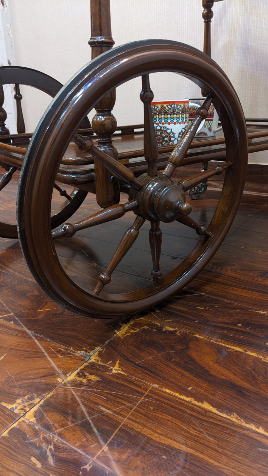Solid Sheesham Wood Serving Cart