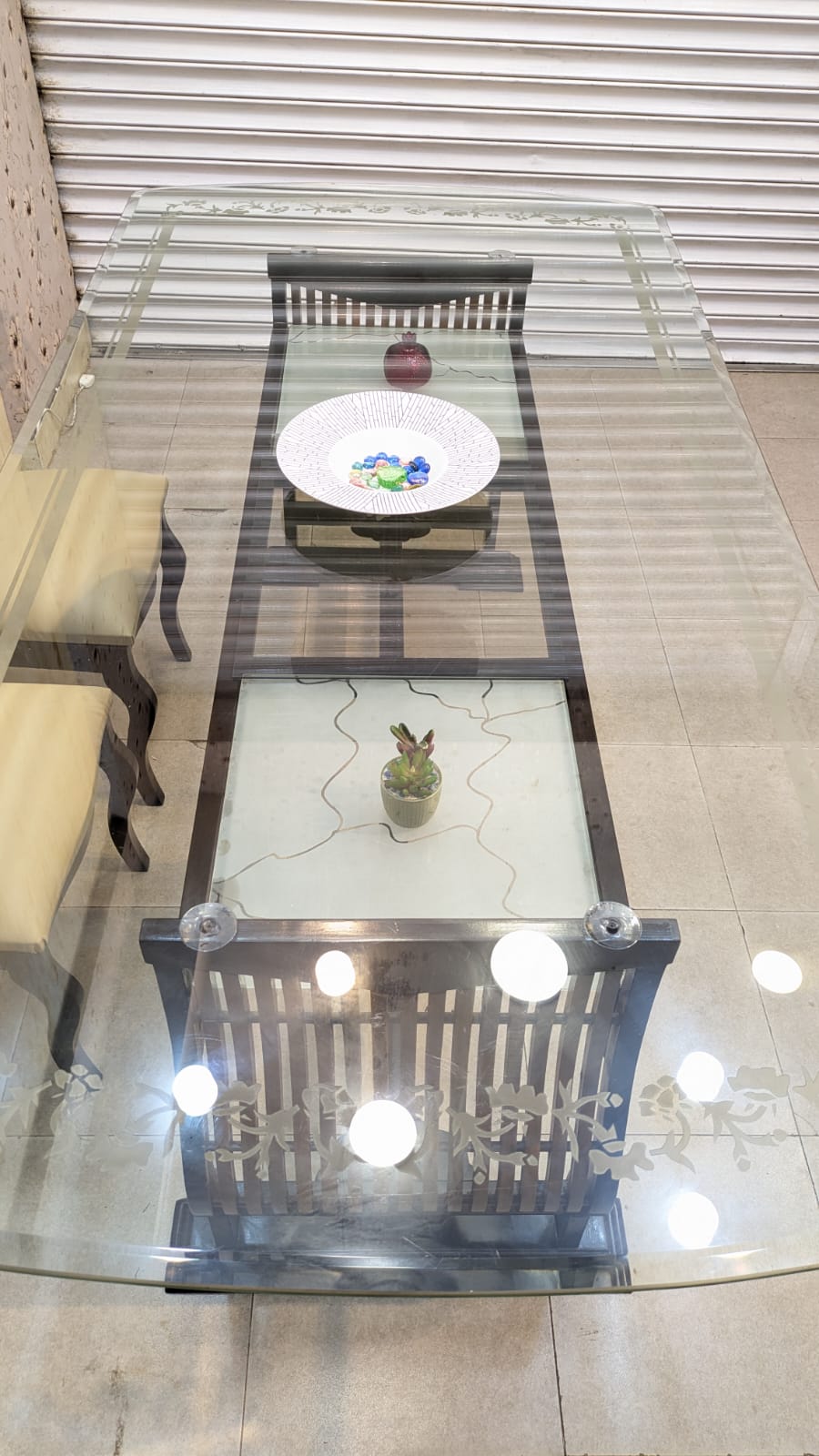 SOLID SHEESHAM WOOD 6-SEATER DINING TABLE + 1 EXTRA CHAIR