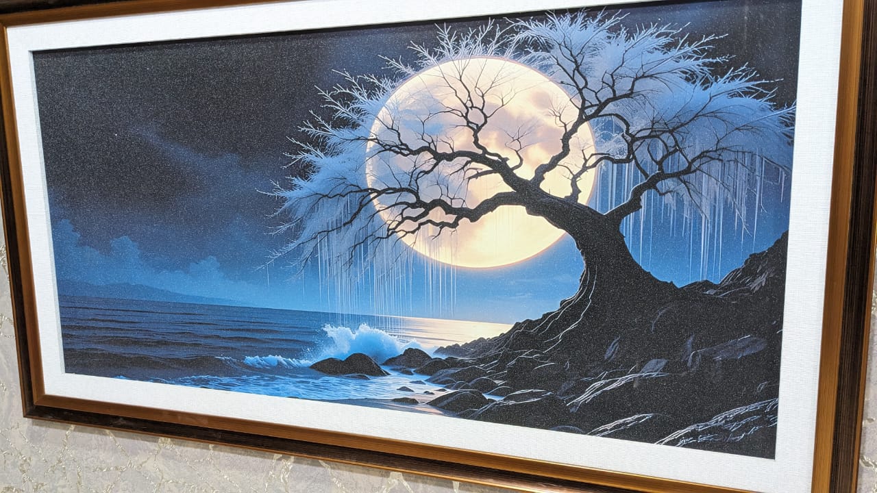 New Wall Mounted Frame Moonlit Serenity