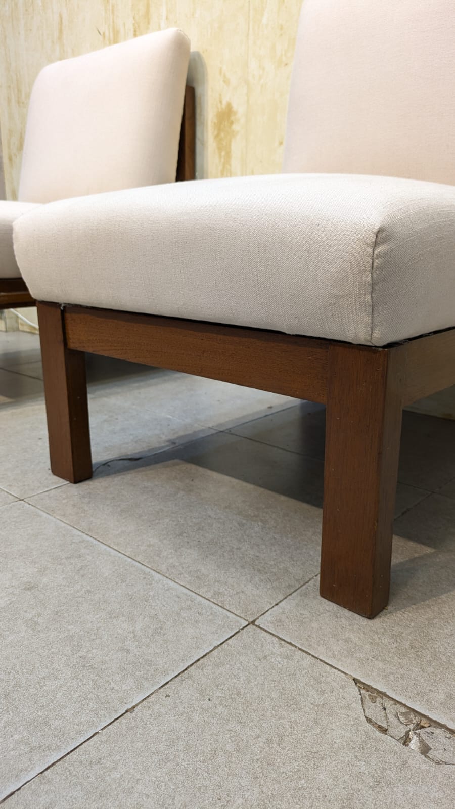 Solid Teak Wood Accent Chair Set