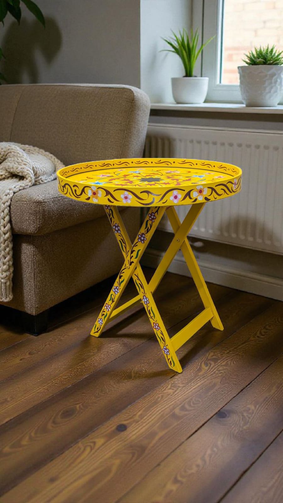 Hand Painted Foldable Corner Table
