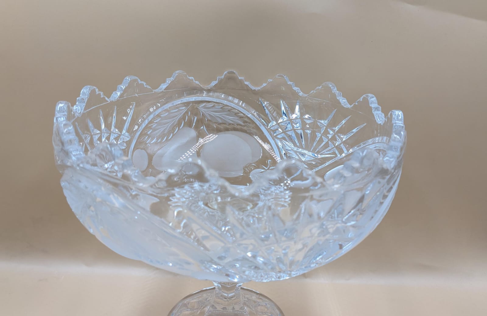 Imported Crystal Pedestal Fruit Bowl
