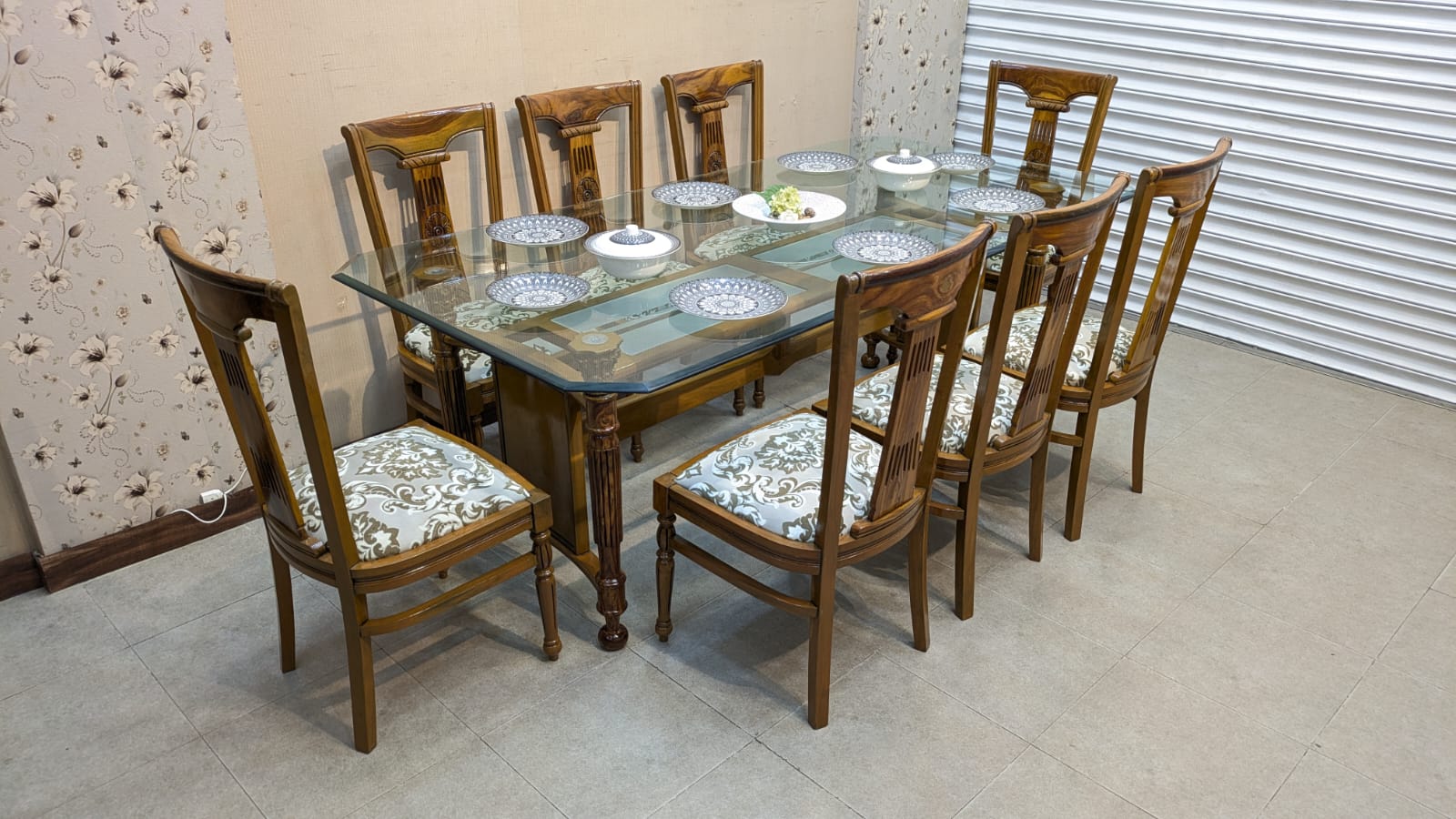 Solid Sheesham Wood 8 Seater Dining Table