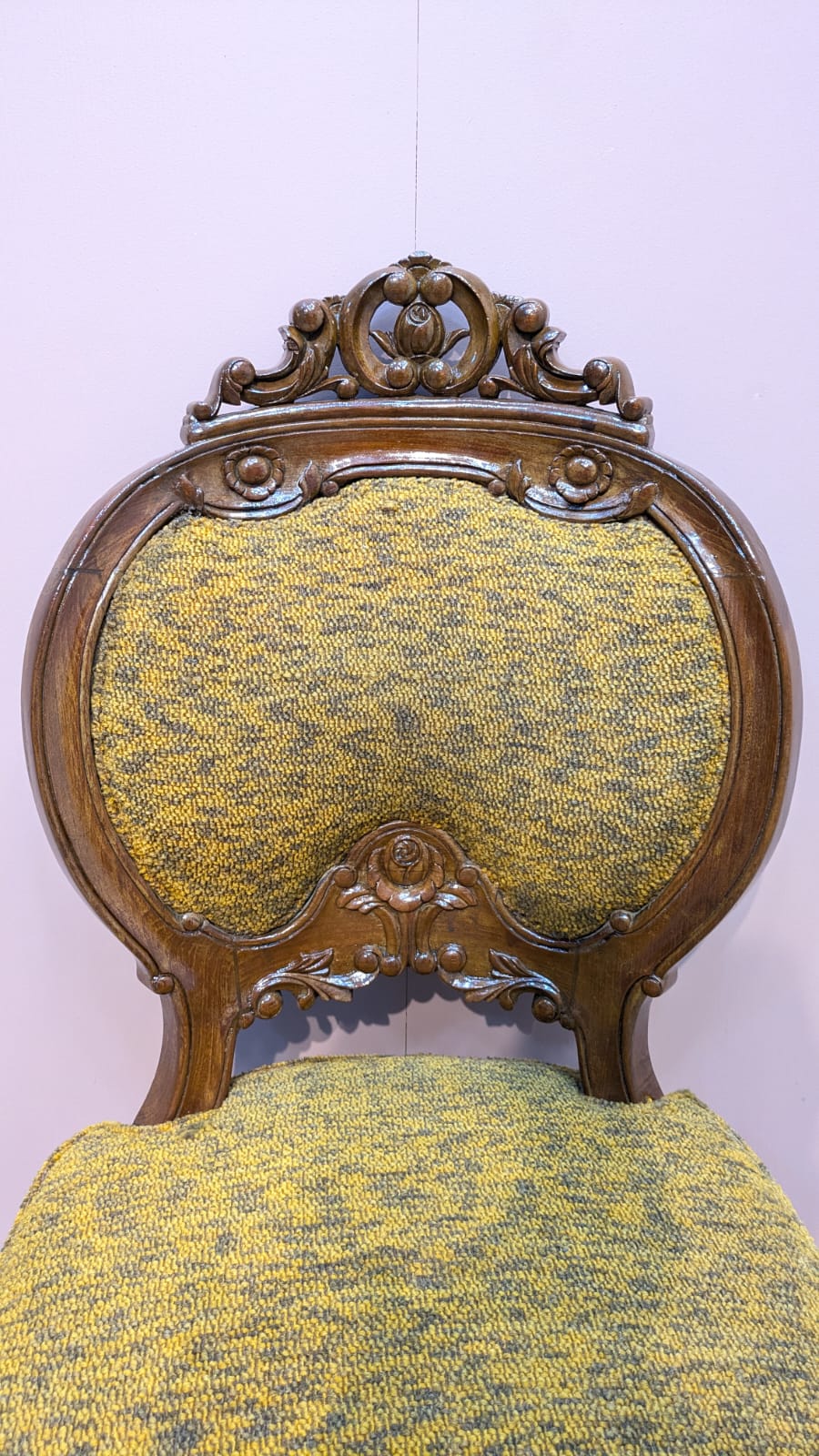 Solid Burma teak wood chair with stool