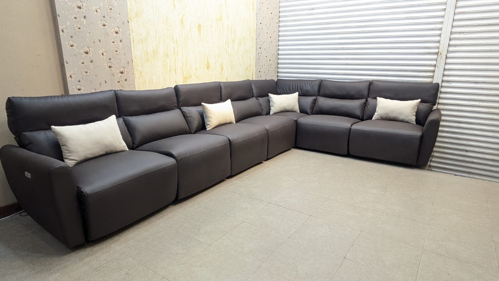 Imported 7 Seater Sectional Sofa Set with Power Reclining Seats