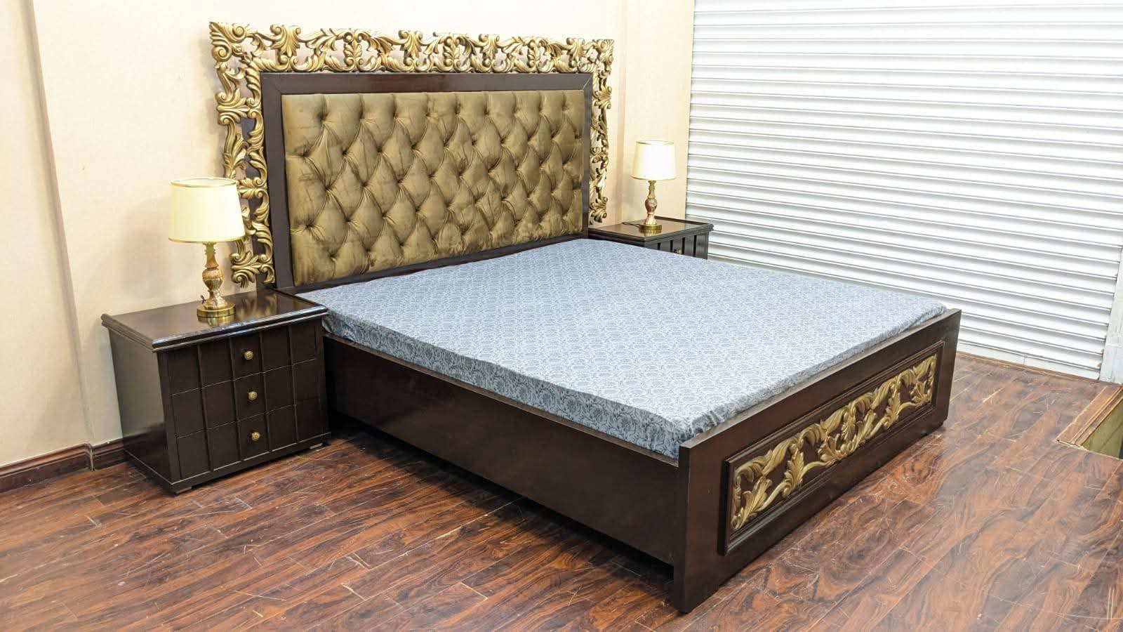 King Size Bed with 2 Side Tables and Dressing Table