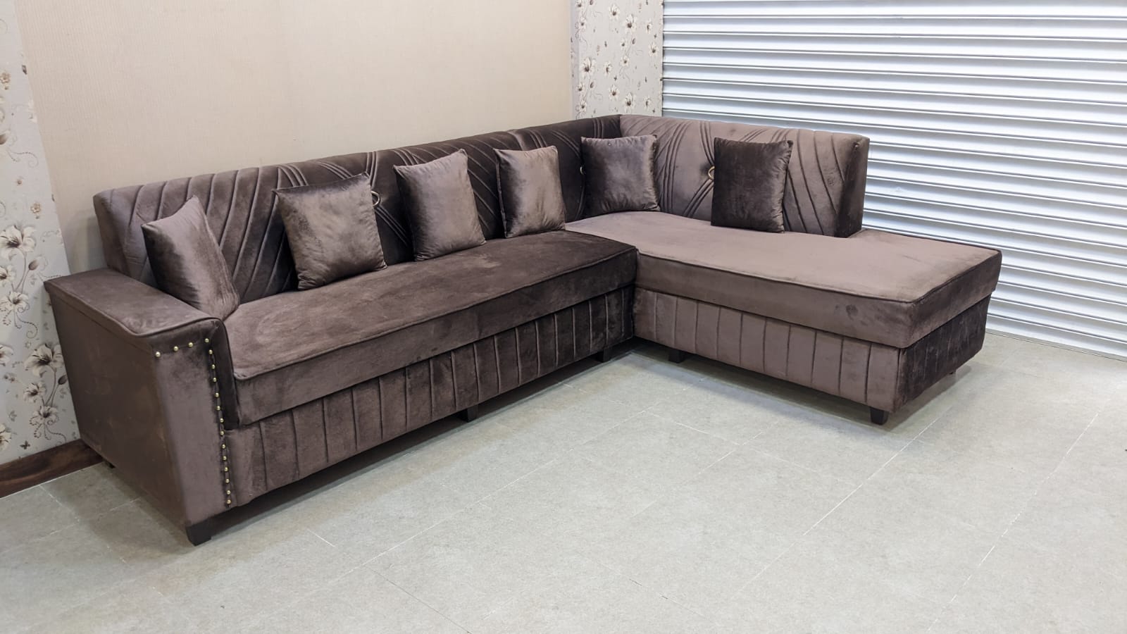 New 6 Seater L Shape Sofa Set