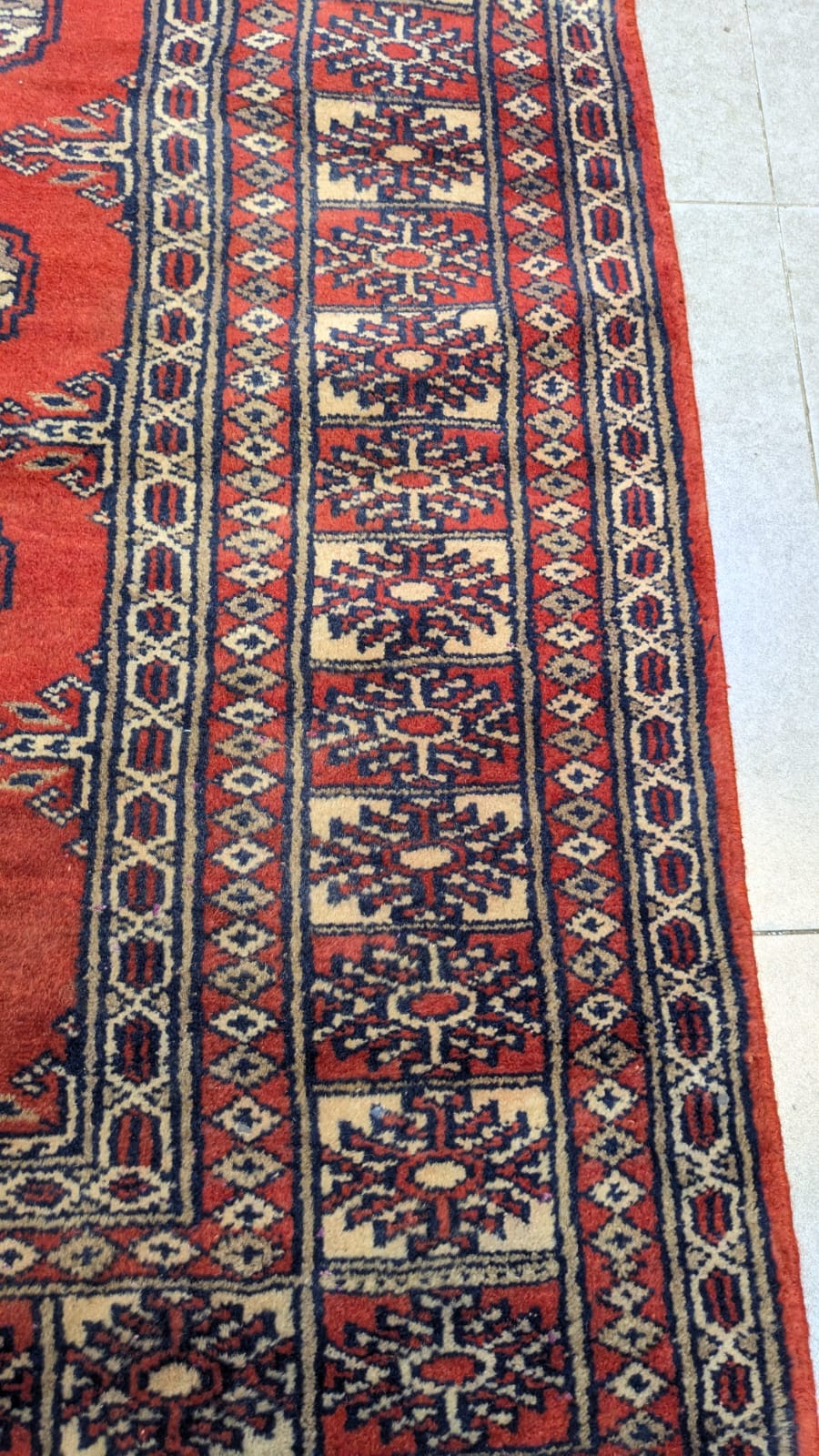 Vintage Bokhara Hand Knotted Carpet