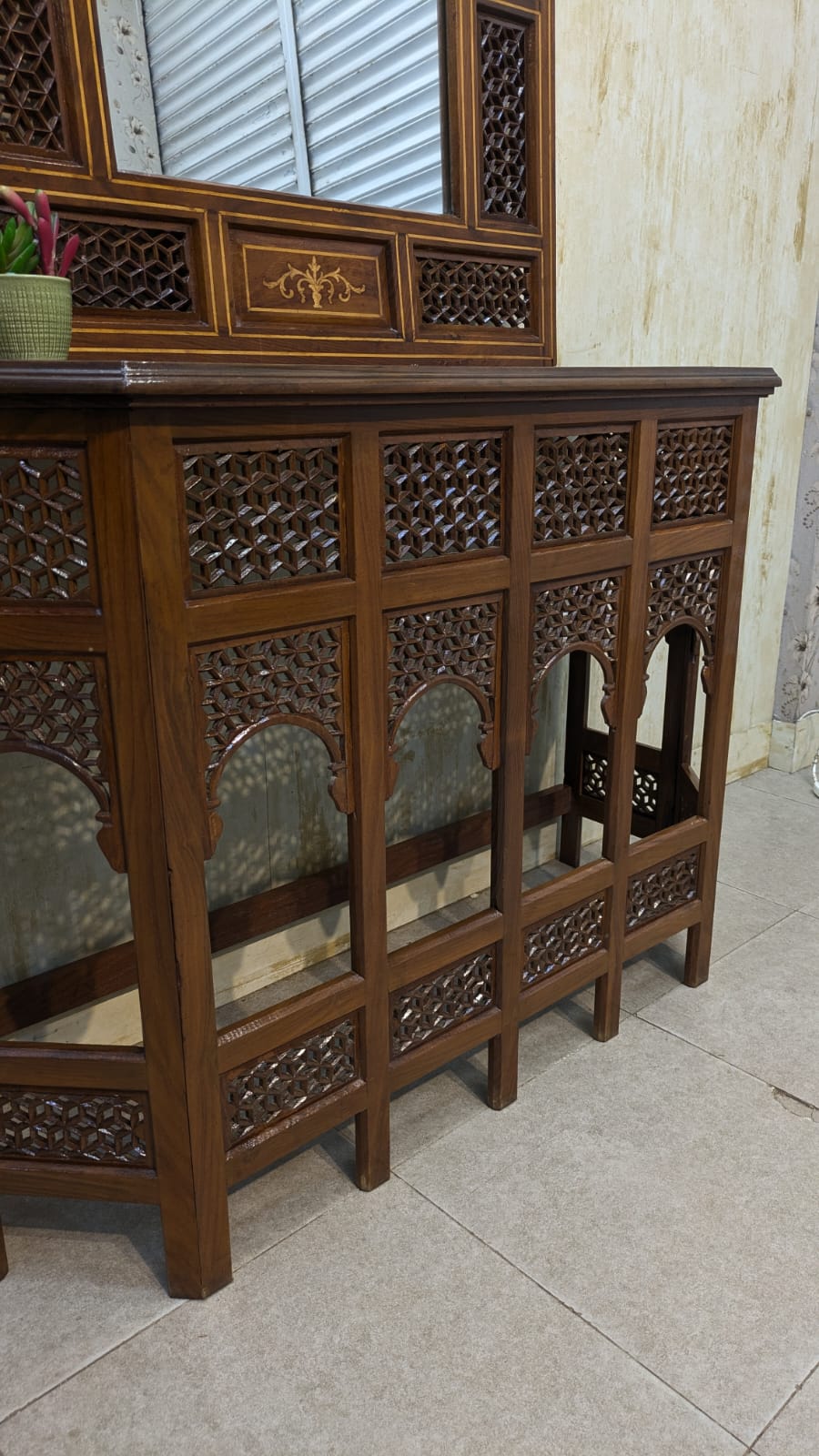 Console with Wall Mounted Mirror