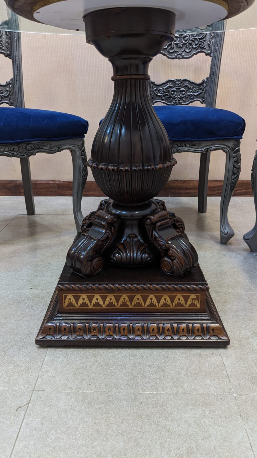 Solid Sheesham Wood 6 Seater Round Dining Table