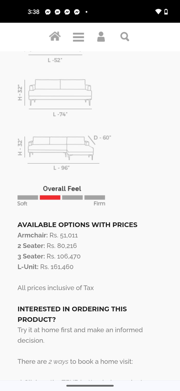 Seats.pk 5 Seater Sectional Sofa Set