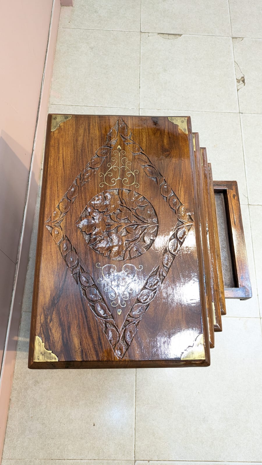 Solid Sheesham Wood Nesting Table