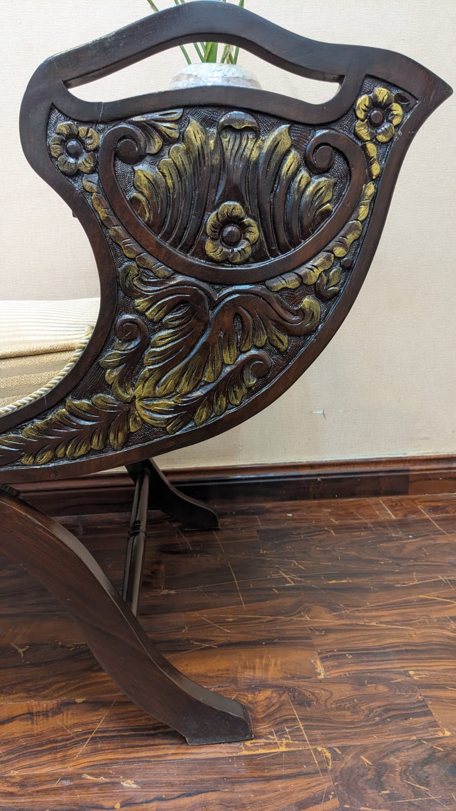 🔥 Antique 🔥 Solid Sheesham Wood Curule Chair