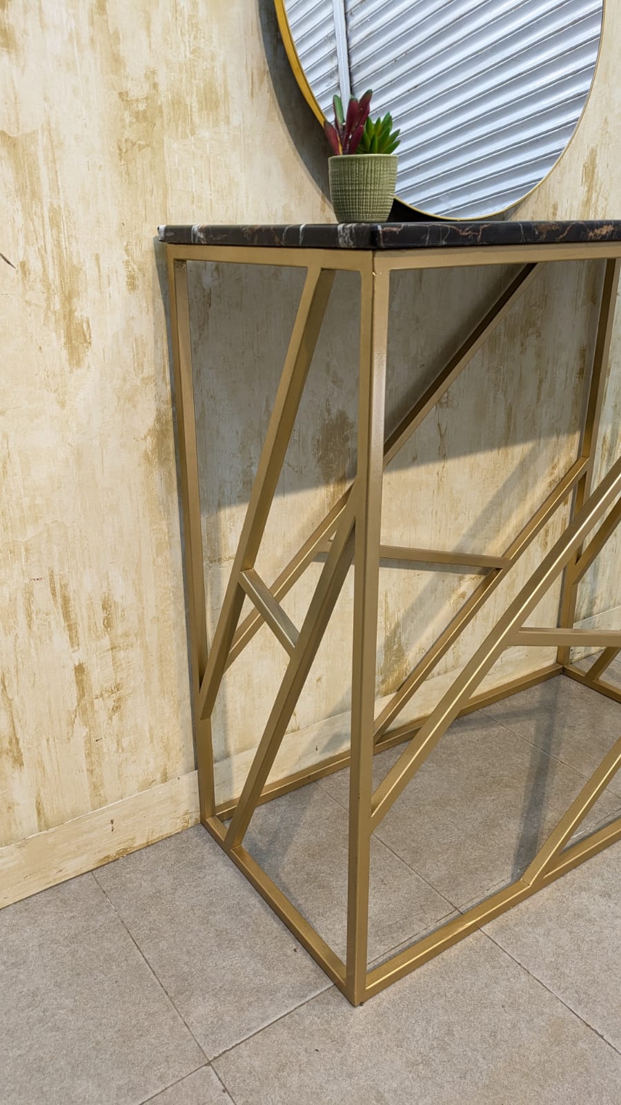 Console with Wall Mounted Mirror