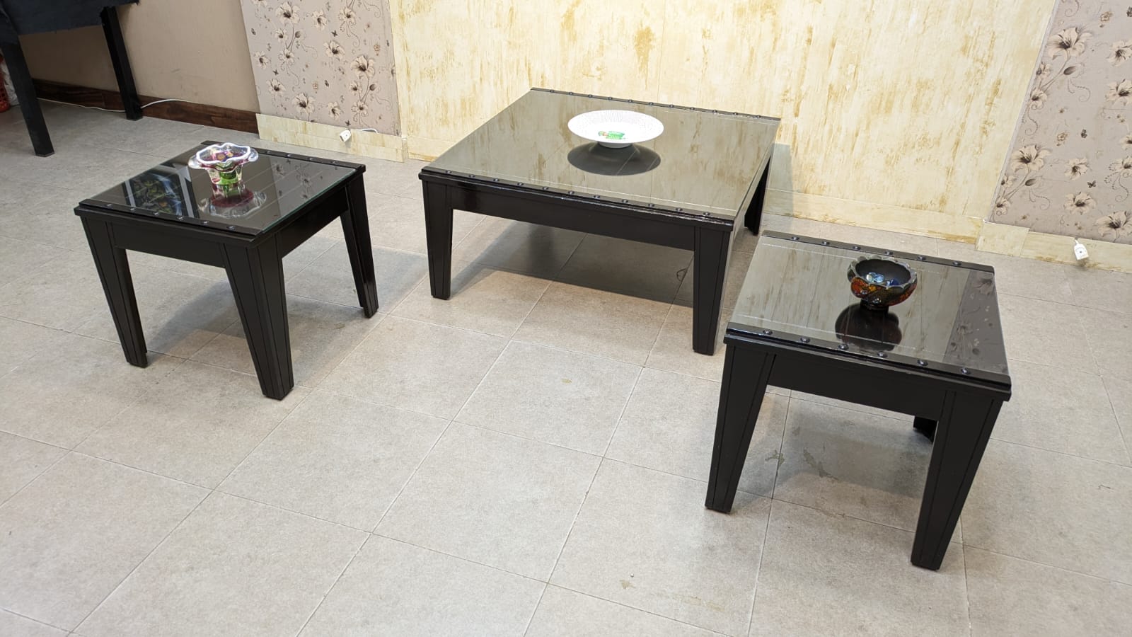 Center Table with 2 Side Tables Set