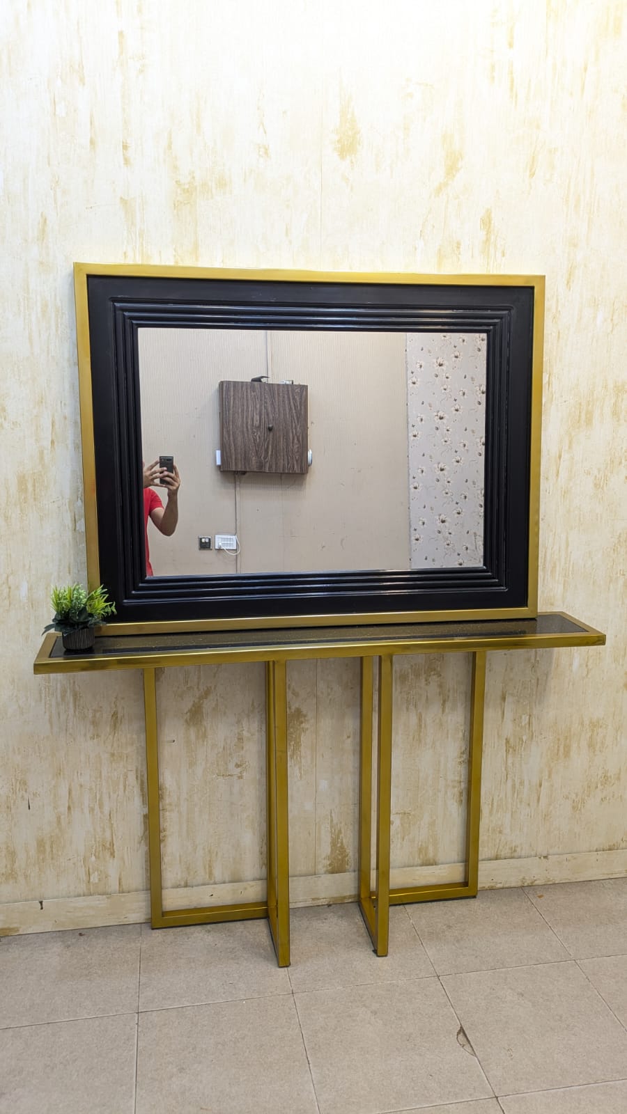 Console with Wall Mounted Mirror