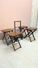 BRAND NEW SOLID SHEESHAM WOOD FOLDABLE PICNIC TABLES SET