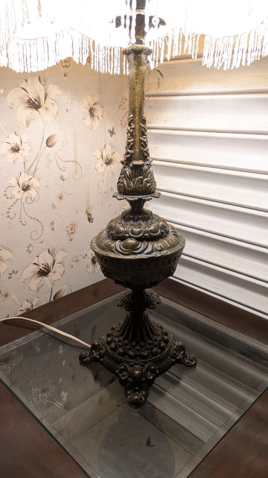 Imported Vintage Pure Silver Table Lamp