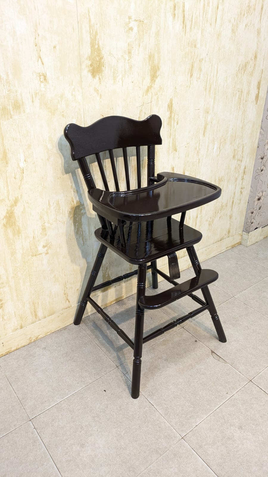 Imported Vintage Solid Sheesham Wood Baby High Chair