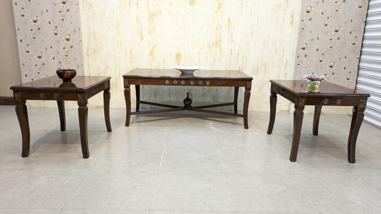 Center Table with 2 Side Tables Set