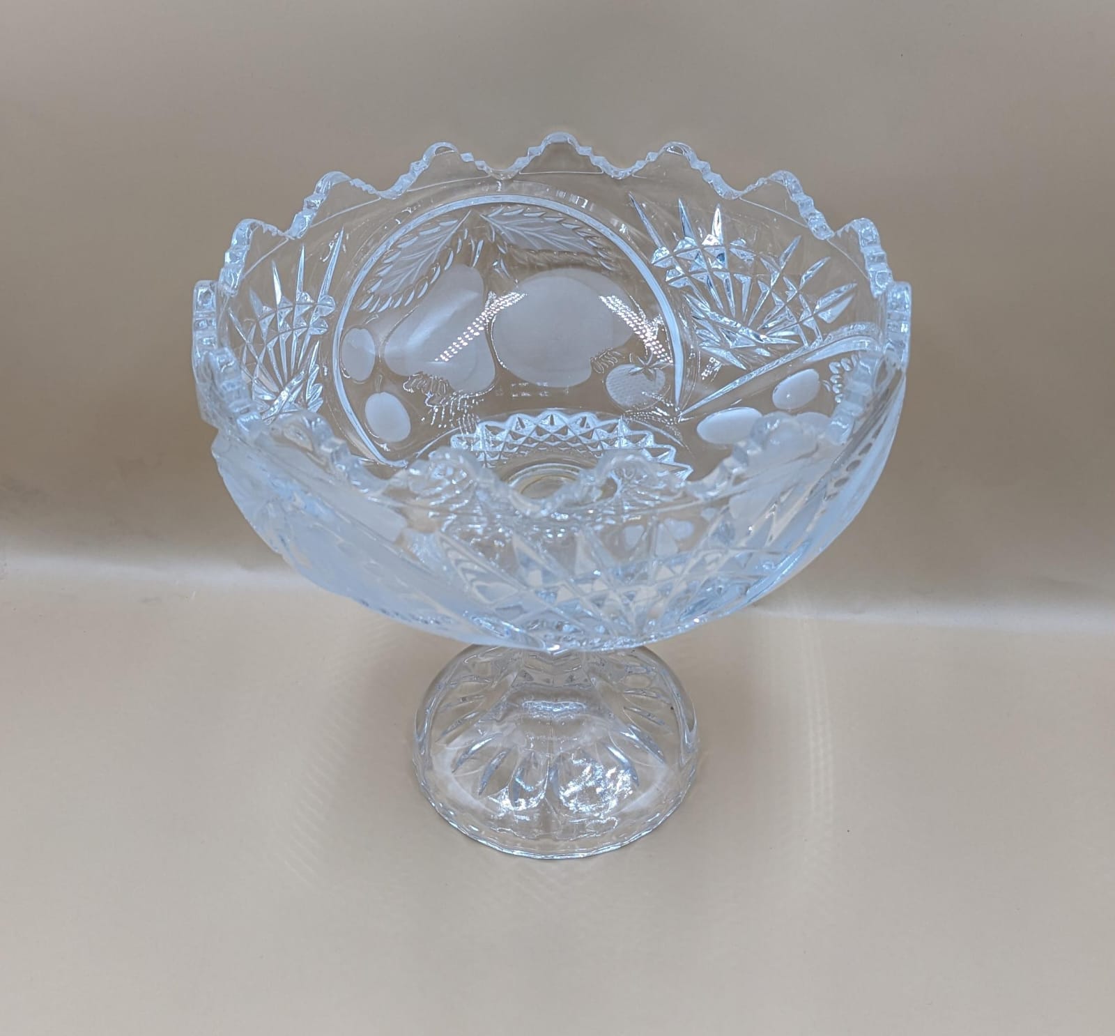 Imported Crystal Pedestal Fruit Bowl