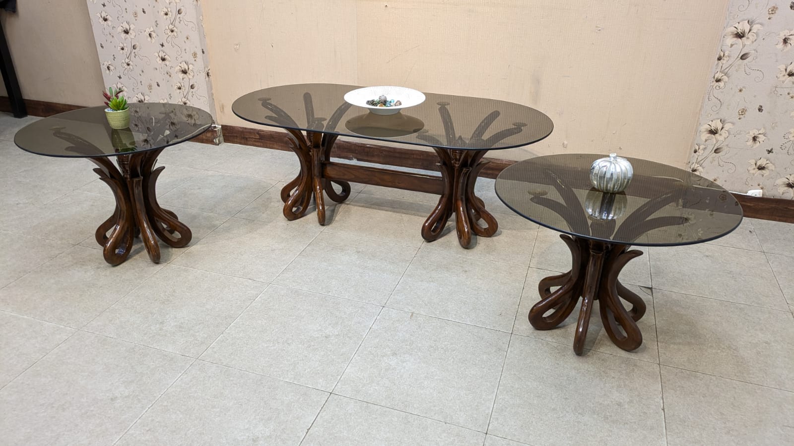 Center Table with 2 Side Tables