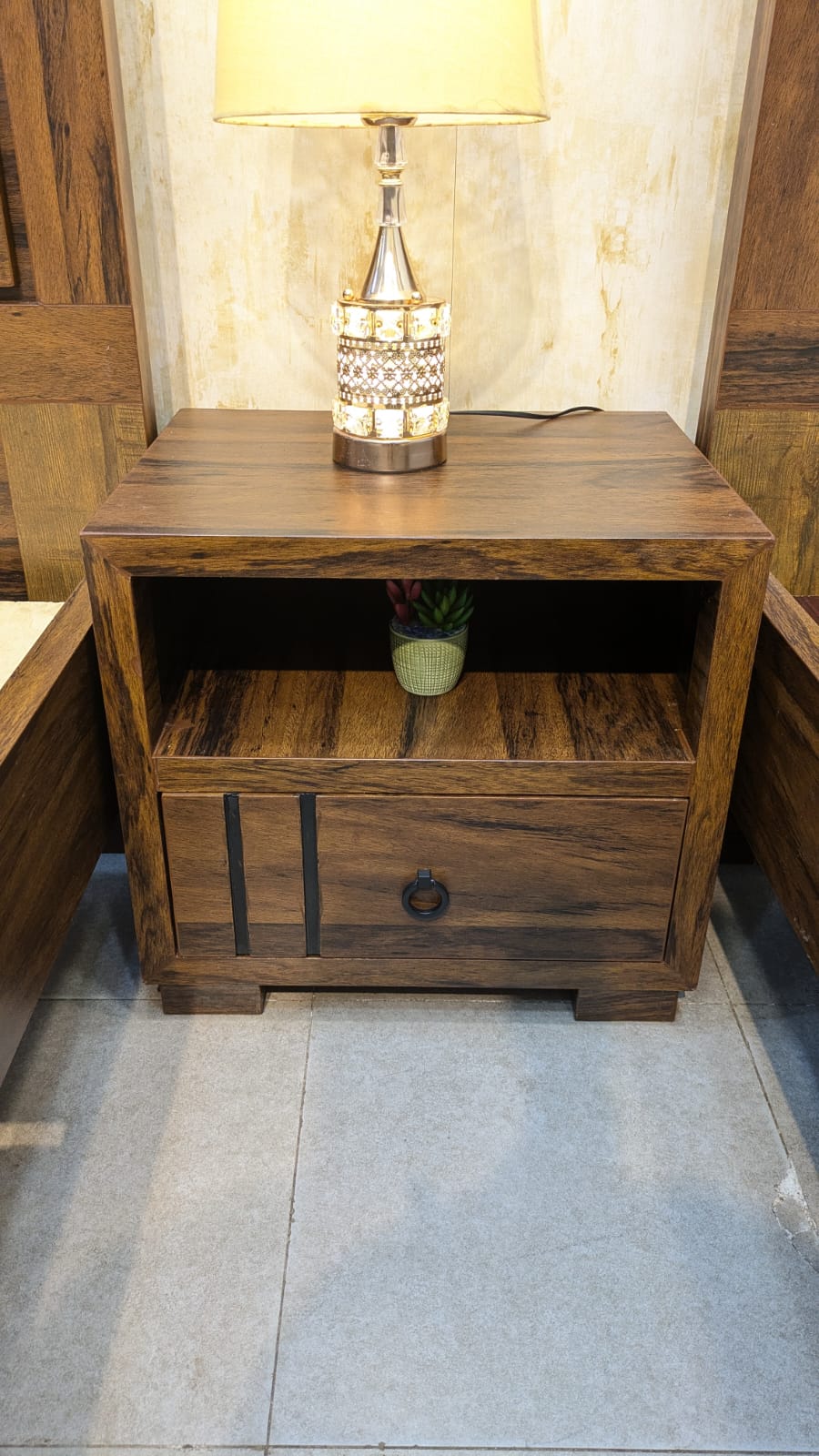 Brand New Pair of Single Beds with Shared Side Table