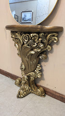 Console with Wall Mounted Mirror