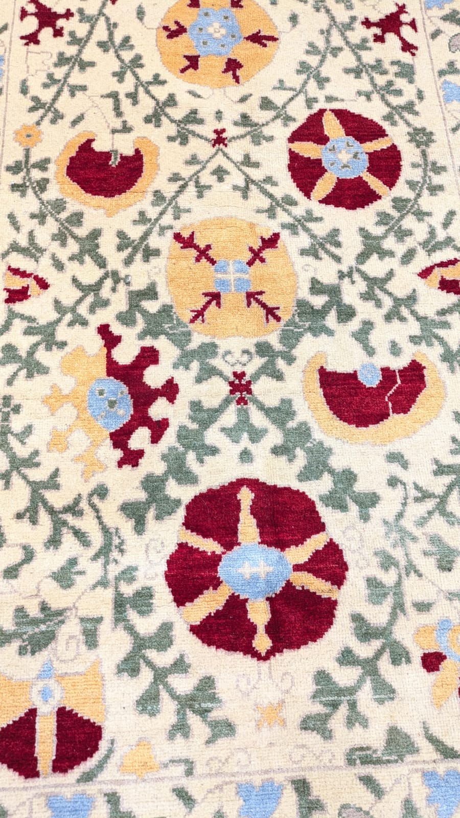 Imported Vintage Uzbekistan Suzani Hand Knotted Carpet