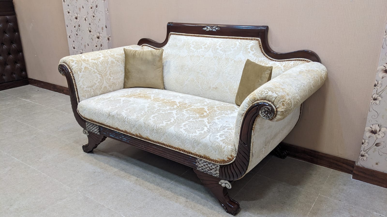 Solid Sheesham Wood 2 Seater Divan
