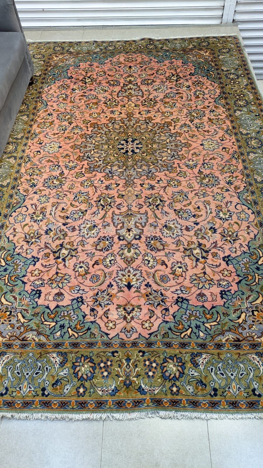 Vintage Kashan Hand Knotted Carpet