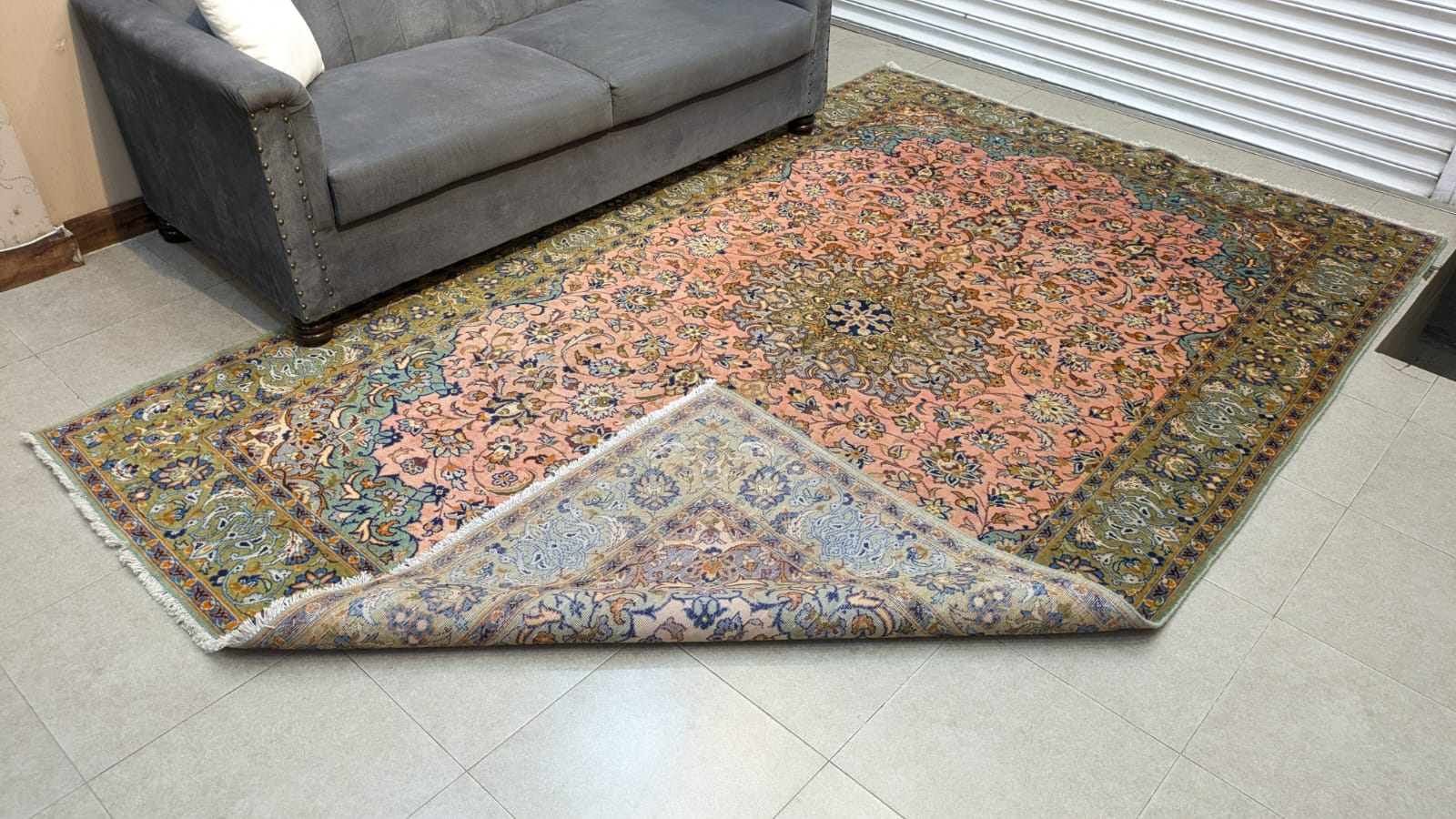 Vintage Kashan Hand Knotted Carpet